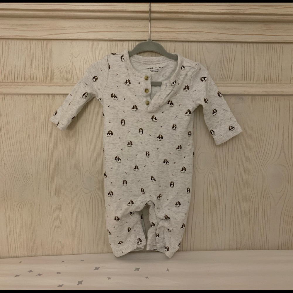 Janie and Jack Puppy Romper